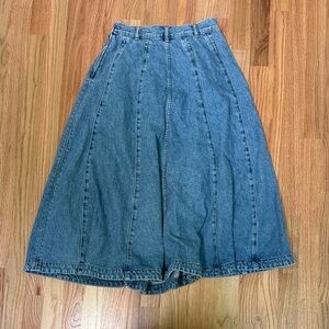 Madewell Blue Denim Cirlce Midi Skirt w/ side zip size 25
